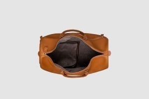 Arcis Weekender Travel Bag Leather Brown Inside Lining
