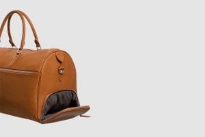 Arcis Weekender Travel Bag Leather Brown Shoe Compartment