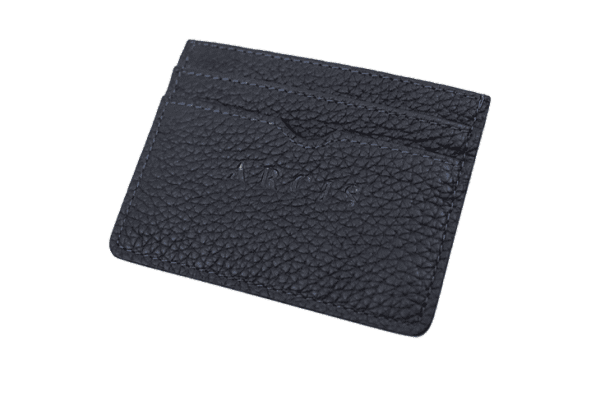 Navy Arcis Full Grain Leather Card Holder front